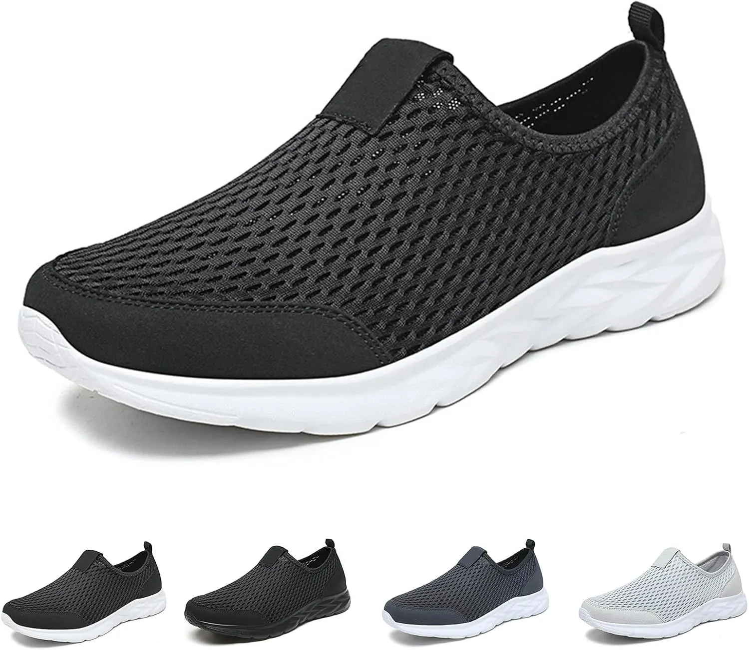 2025 New Walking Shoes for Women Men Hands Free Slip On Running Sneakers,Lightweight No Lace Soft Sole Breathable Sneakers Outdoor Fashion Simple Tennis Shoes with Arch Support