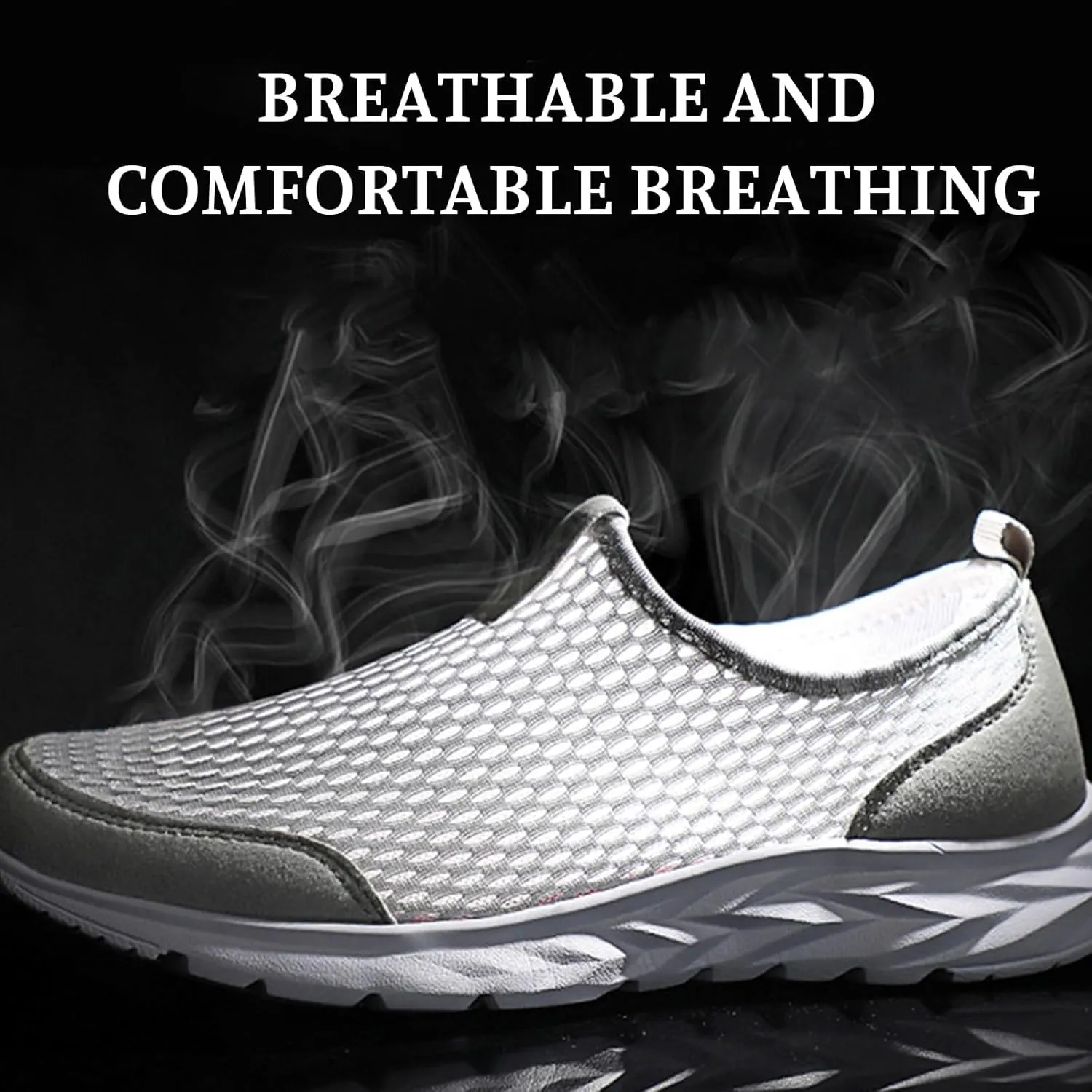 2025 New Walking Shoes for Women Men Hands Free Slip On Running Sneakers,Lightweight No Lace Soft Sole Breathable Sneakers Outdoor Fashion Simple Tennis Shoes with Arch Support