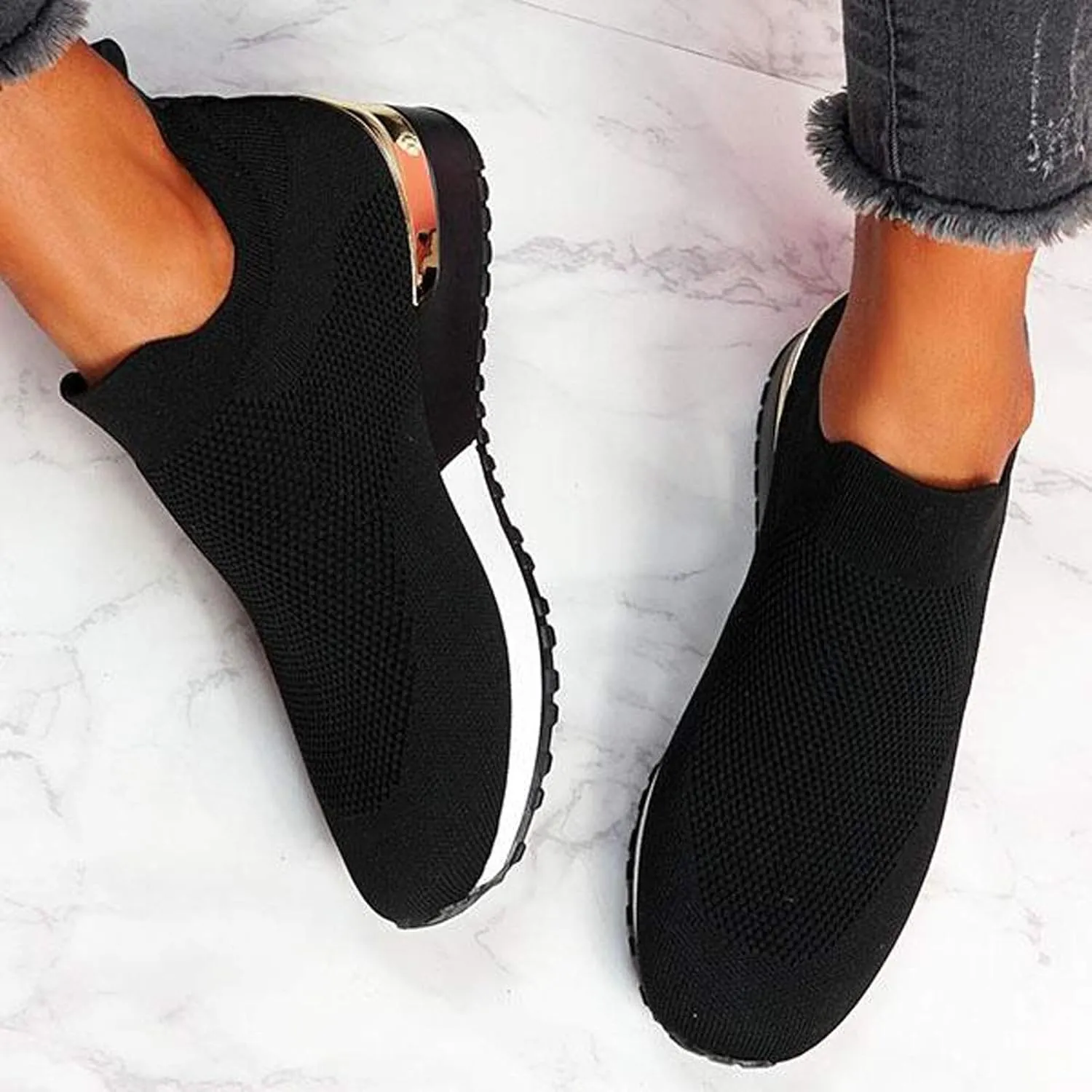 Arch Support Dress Shoes for Women Plantar Fasciitis Slip On Walking Shoes for Women Wide Women Slip On Shoes Casual Mule Chunky Platform High Sneakers for Women Zapatos De Ejercicios para Mujer Gym