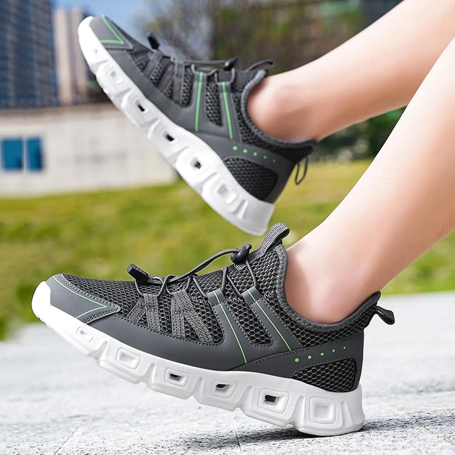 Athletic Fashion Sneakers for Men Breathable Elastic Fly Woven Mesh Sneaker Men's Classic Casual Walking Shoes
