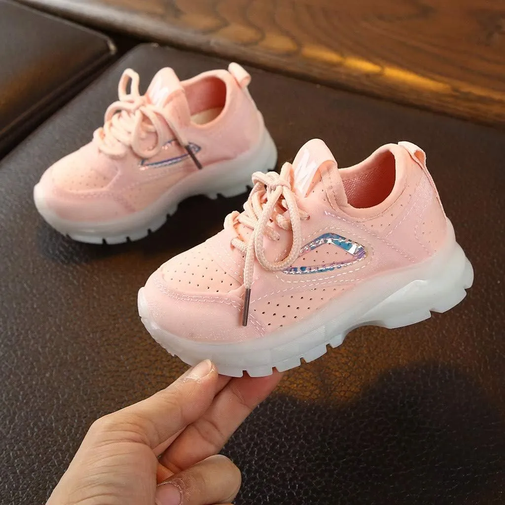Baby Walking Shoes,Kids Baby Boys Girls Bling Led Light Sport Shoes Children Mesh Luminous Casual Shoes 1-6 Years