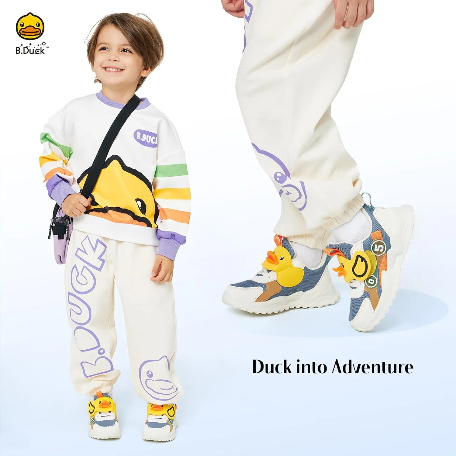 B.Duck Toddler Shoes for Girl and Boy - 3D Cartoon Kids Sneakers Size 5-12