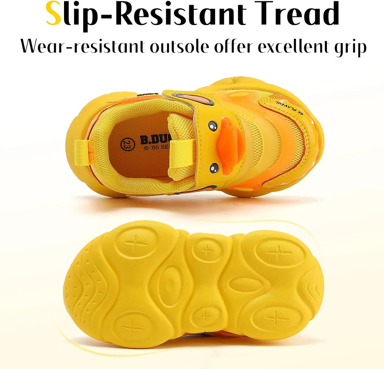 B.Duck Toddler Shoes for Girl and Boy - 3D Cartoon Kids Sneakers Size 5-12