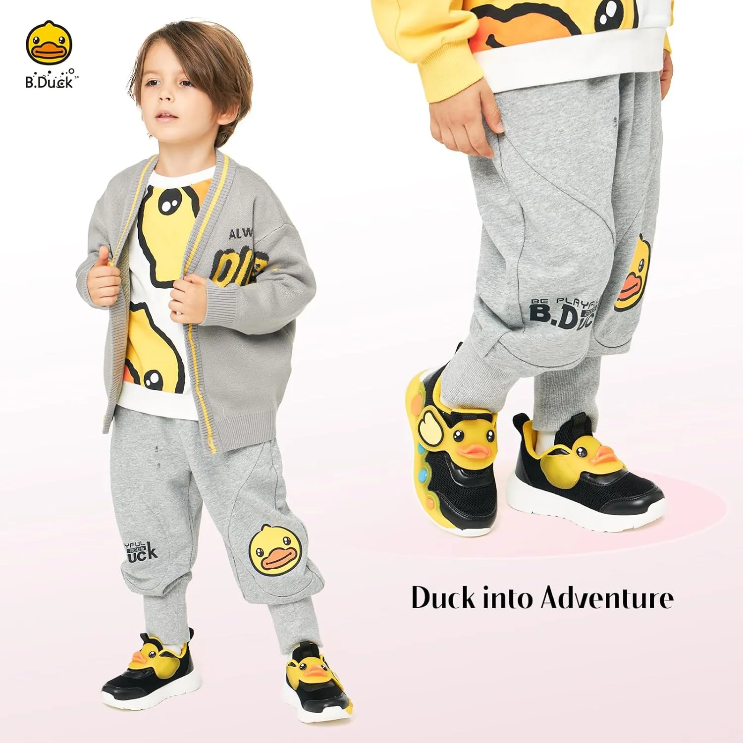 B.Duck Toddler Shoes for Girl and Boy - 3D Cartoon Kids Sneakers Size 5-12