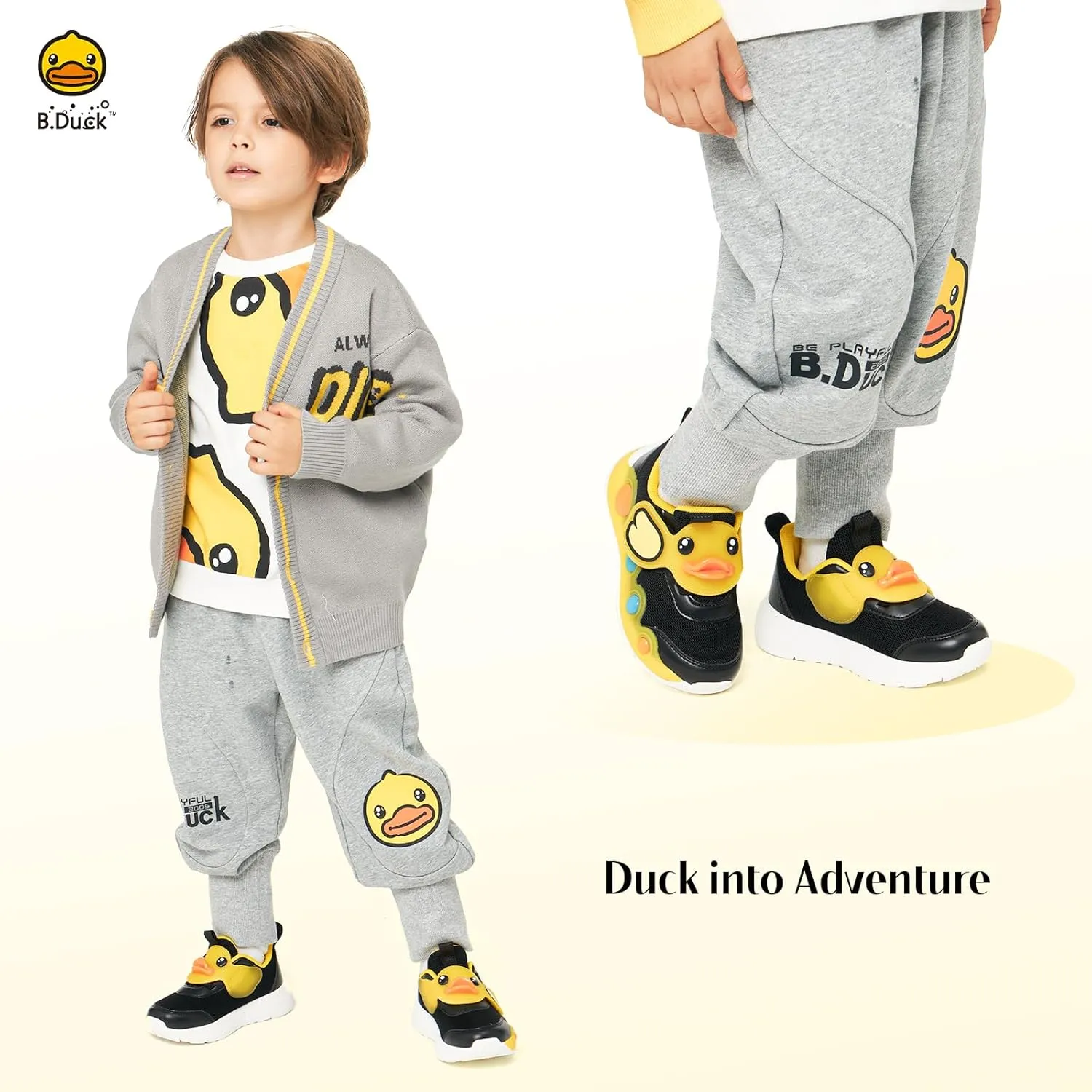 B.Duck Toddler Shoes for Girl and Boy - 3D Cartoon Kids Sneakers Size 5-12
