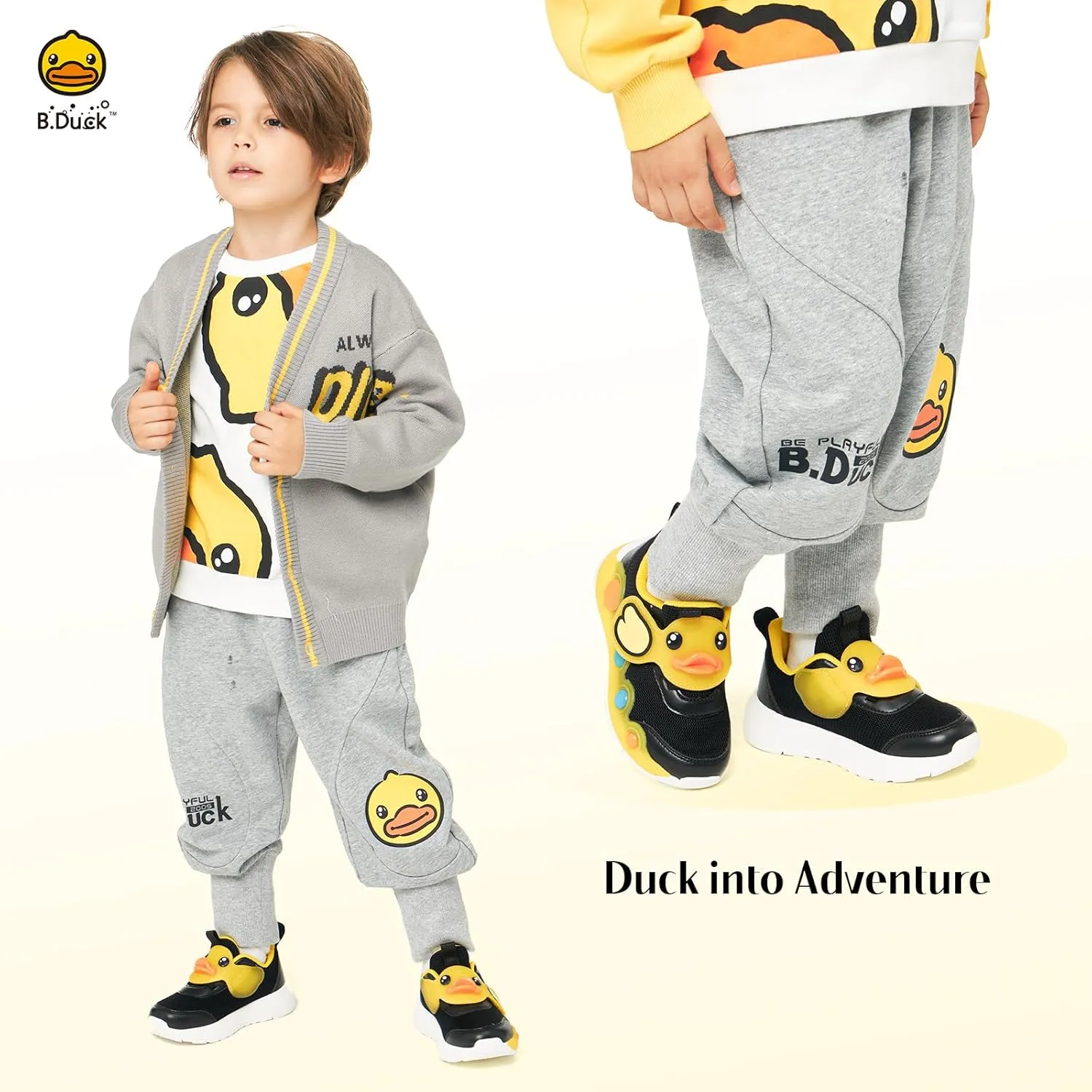 B.Duck Toddler Shoes for Girl and Boy - 3D Cartoon Kids Sneakers Size 5-12