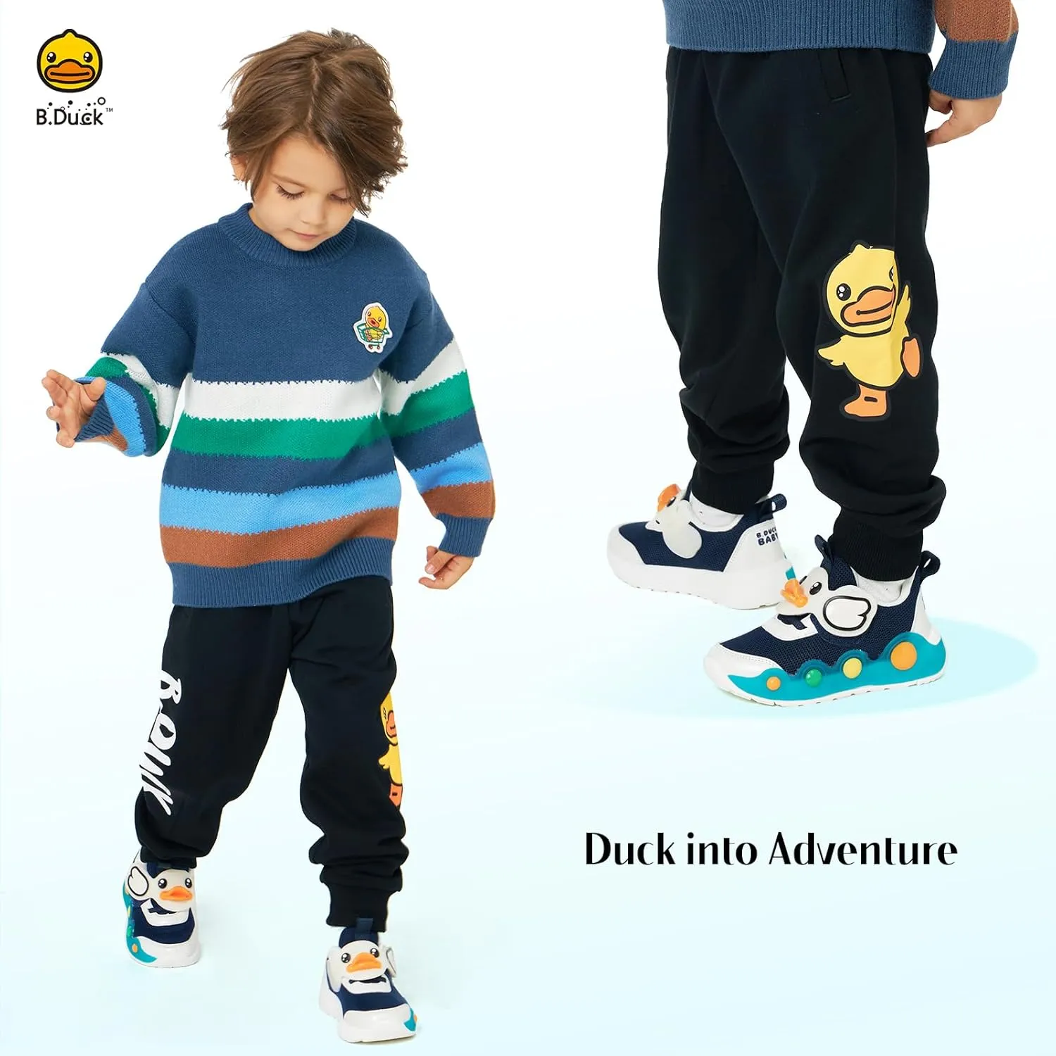 B.Duck Toddler Shoes for Girl and Boy - 3D Cartoon Kids Sneakers Size 5-12