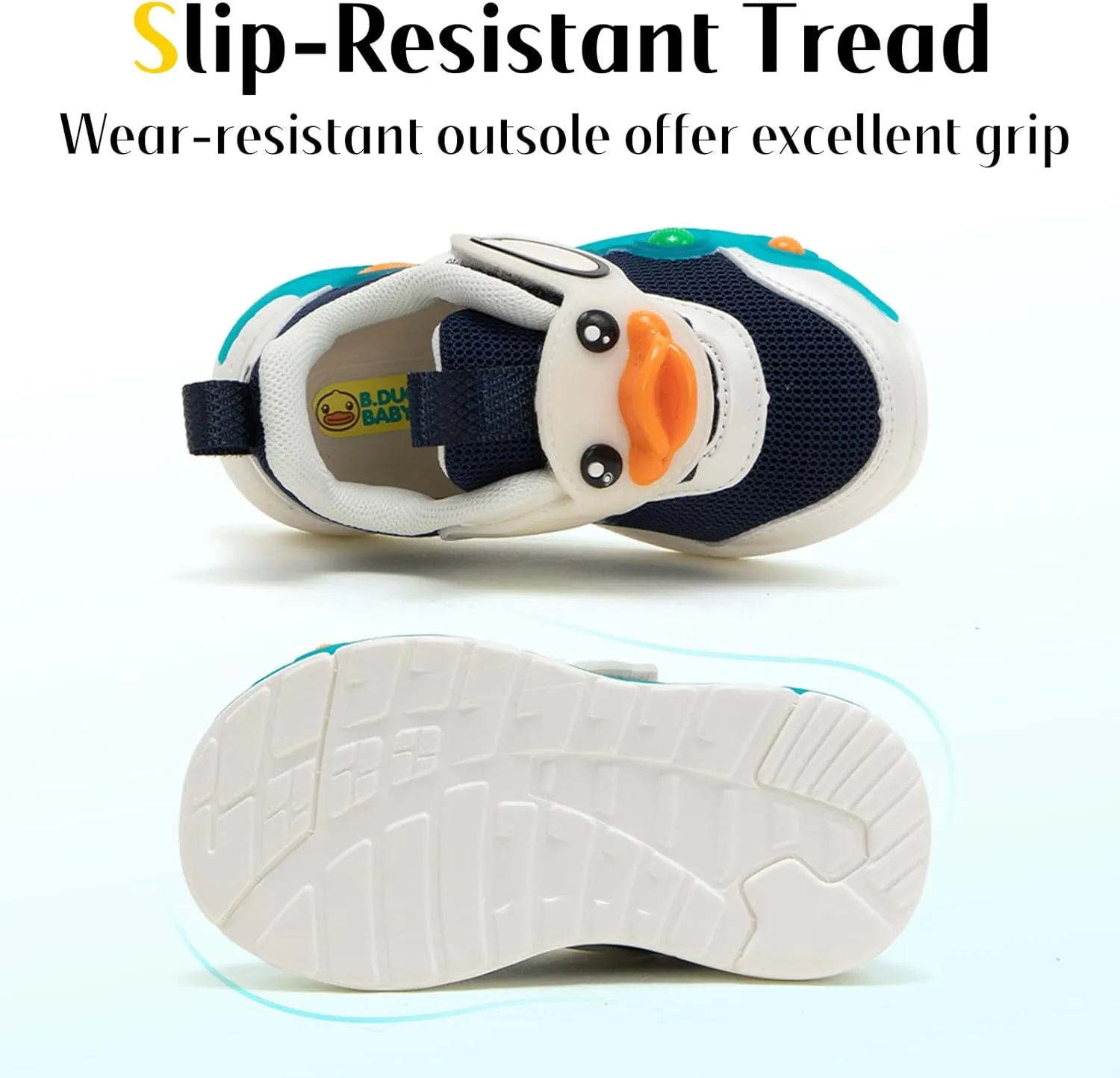 B.Duck Toddler Shoes for Girl and Boy - 3D Cartoon Kids Sneakers Size 5-12