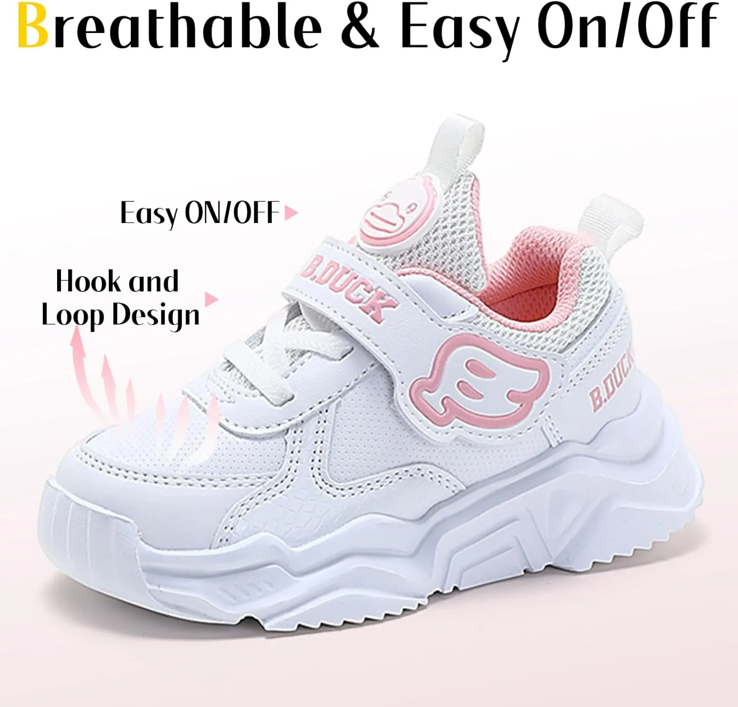B.Duck Toddler Shoes for Girl and Boy Kids Shoes Toddler Sneakers Girls Shoes Toddler Running Shoes Toddler Sneakers for Toddler/Little Kid (Toddler 8-Big Kid 4)