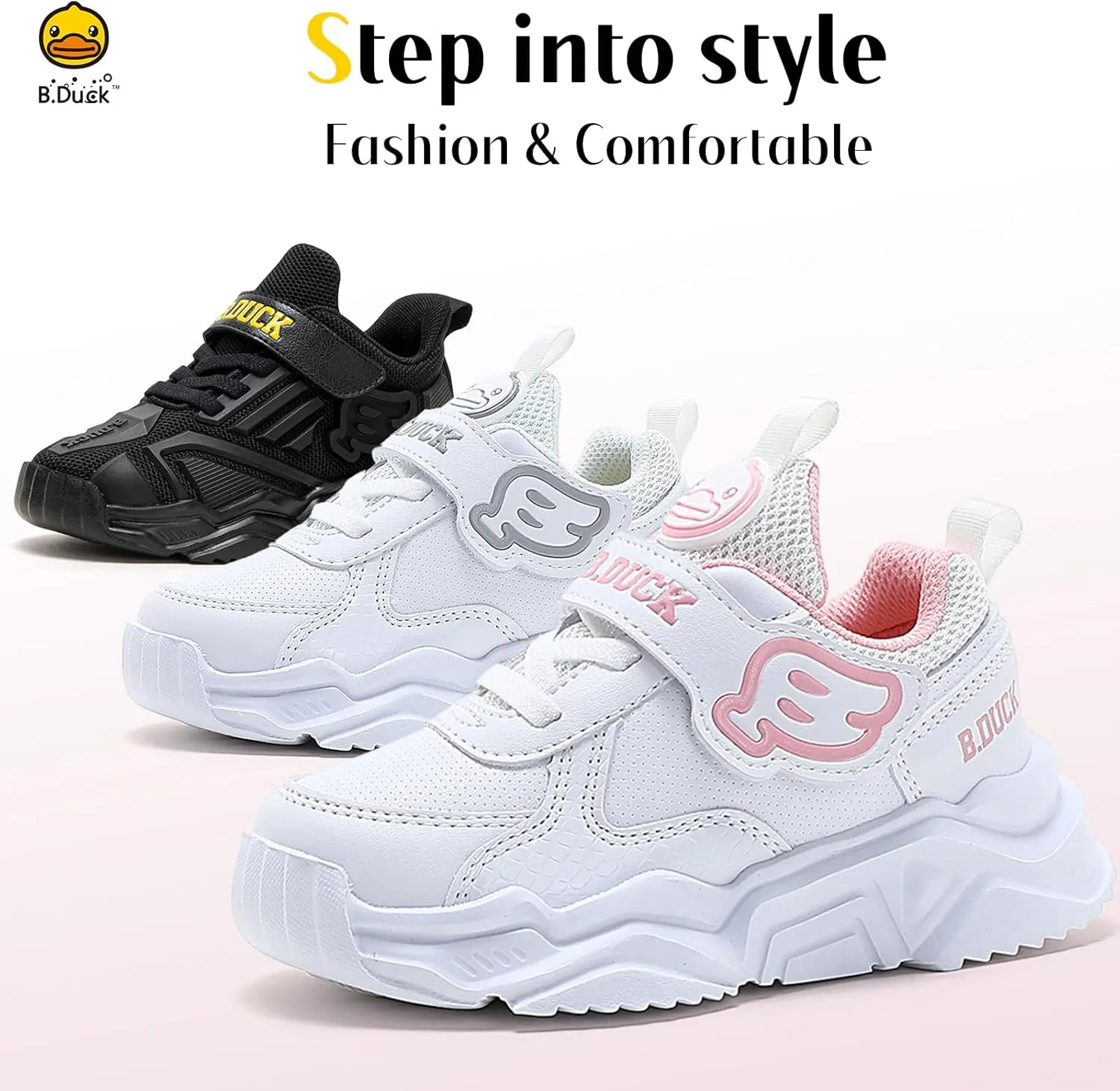 B.Duck Toddler Shoes for Girl and Boy Kids Shoes Toddler Sneakers Girls Shoes Toddler Running Shoes Toddler Sneakers for Toddler/Little Kid (Toddler 8-Big Kid 4)