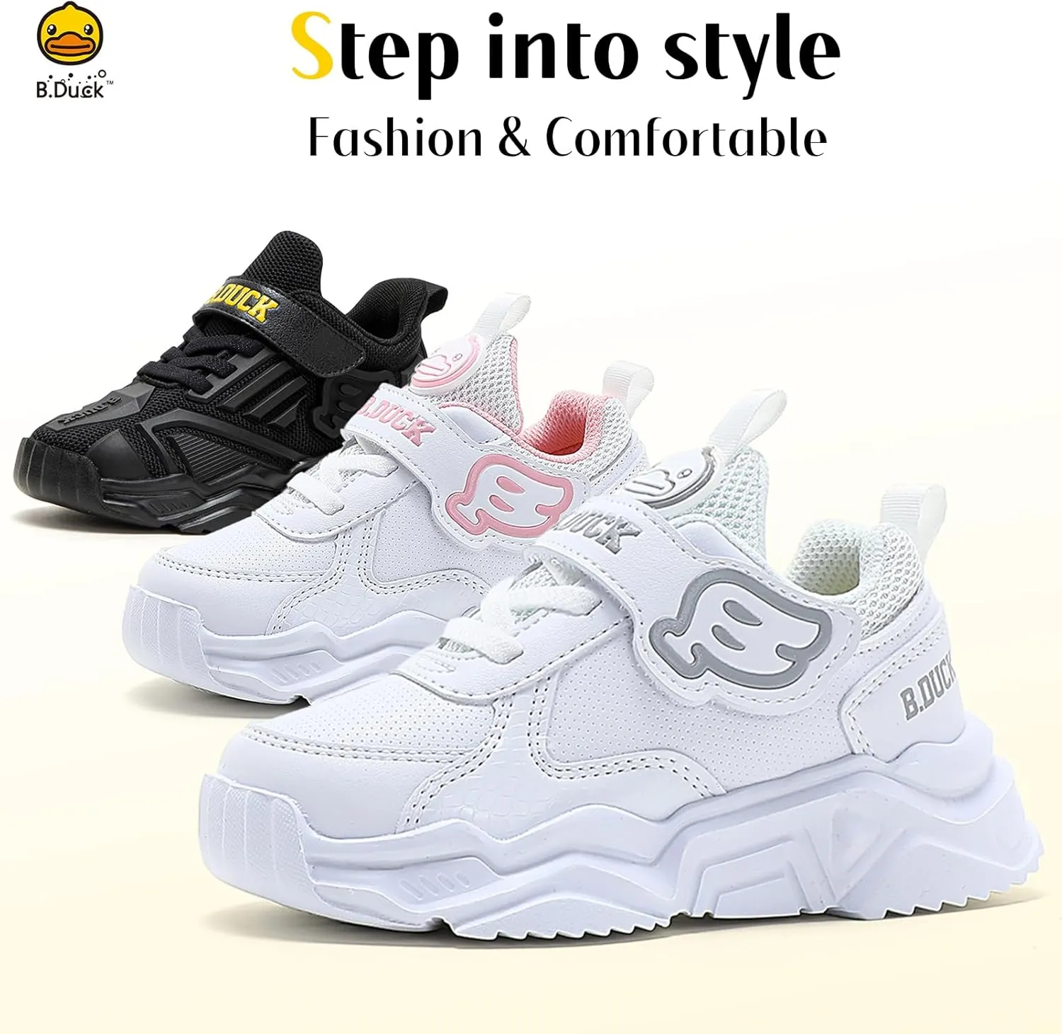 B.Duck Toddler Shoes for Girl and Boy Kids Shoes Toddler Sneakers Girls Shoes Toddler Running Shoes Toddler Sneakers for Toddler/Little Kid (Toddler 8-Big Kid 4)