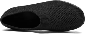Black Platform Sneakers for Women Comfy Walking Shoes for Women Slip On Womens Casual Shoes Slip Ons Sneakers Womens Black Platform Fashion Sneakers Womens Shoes Slip On Dressy Casual Size 5.5
