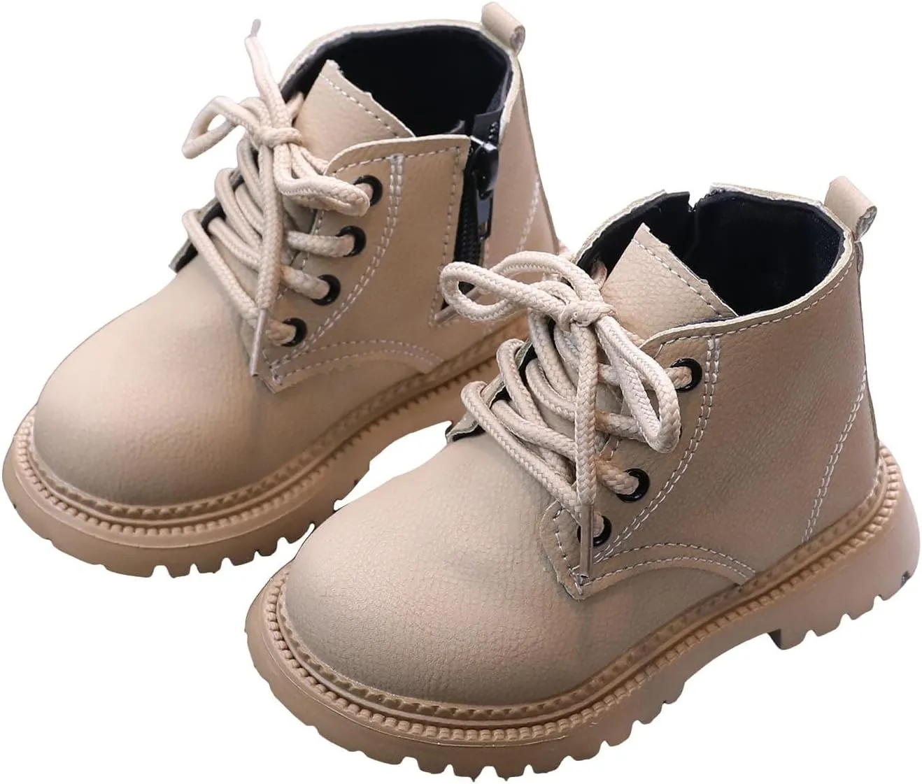 Boots for Girls, Girls Classic Hiking Boots Side Zipper Casual Walking Work Boots High Top Lace Up Combat Ankle Boots