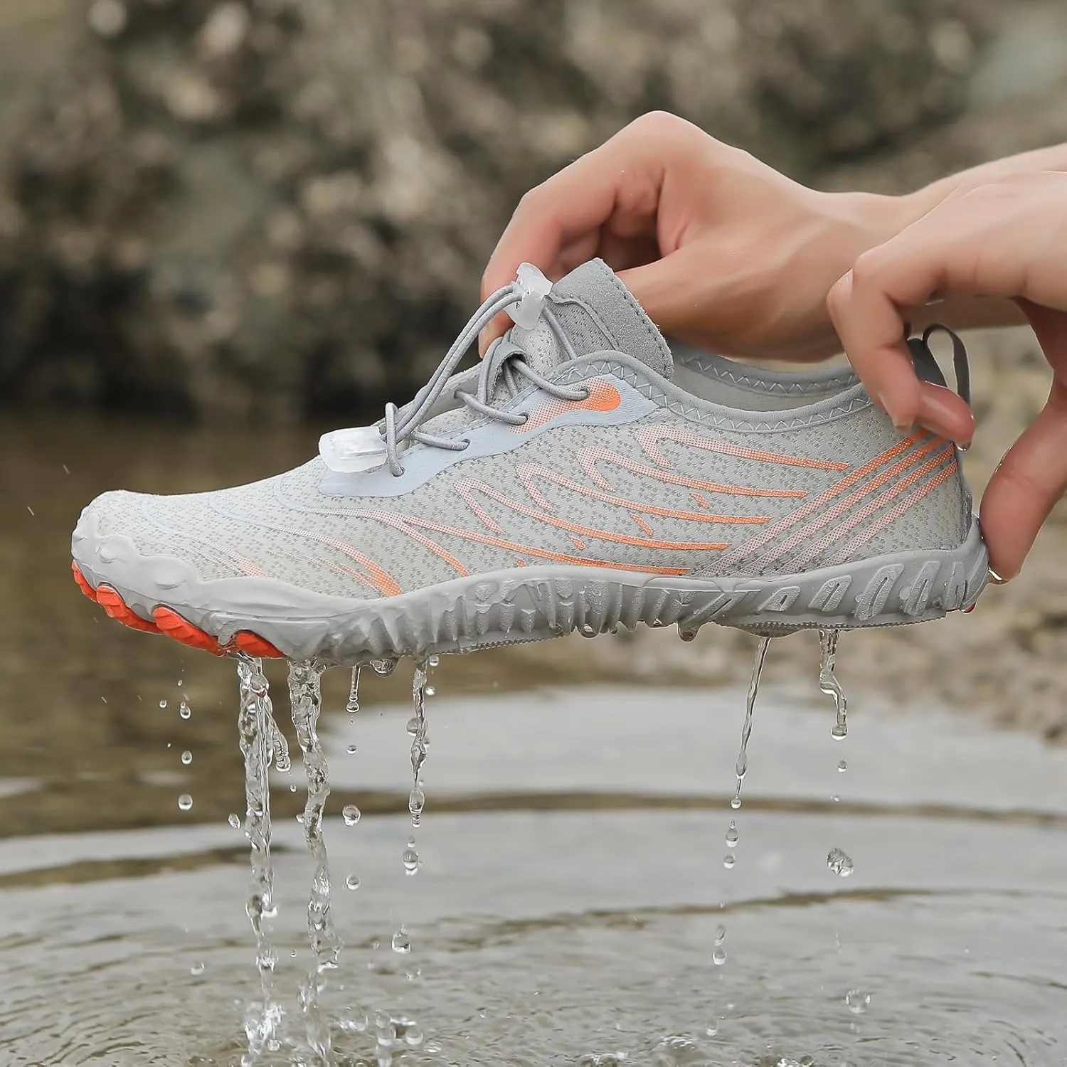 Breathable Barefoot Shoes for Women Men, Quick Dry Zero Drop Trail Running Shoes, Outdoor Athletic Hiking Sports Footwear Summer Beach Swim Surfing with Non-Slip Sole & Wide Toe Box