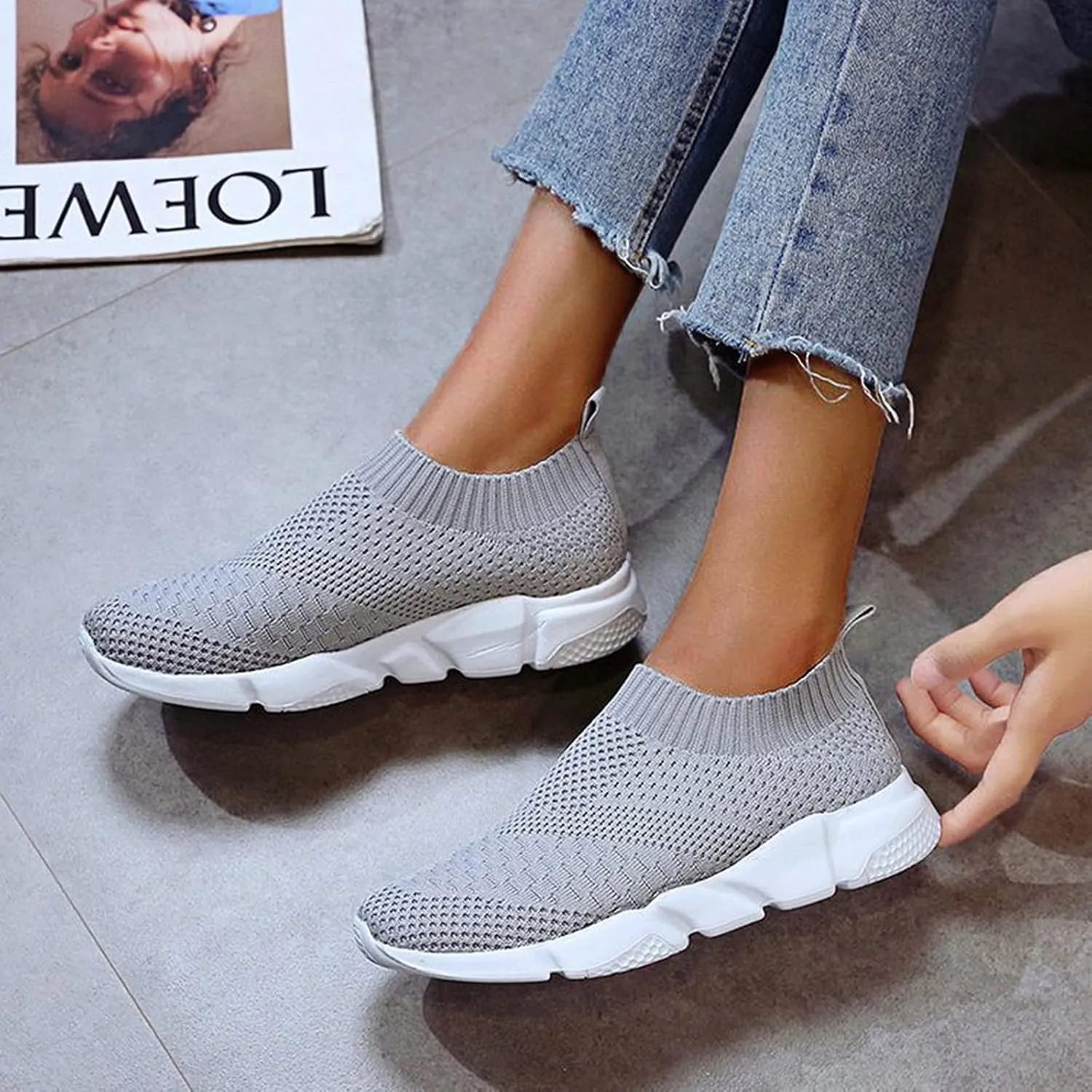 Business Casual Work Shoes for Plantar Fasciitis for Women Slip On Shoes for Women Size 8 Trendy Black Shoes for Women 2023 Women Sneakers Black and White Trail Running Shoes Women All Weather