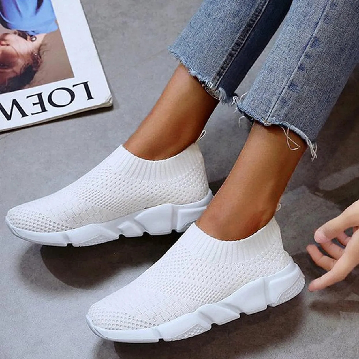 Casual Sneakers for Women Platform Tenis para Caminar Y Correr De Mujer Comodos Hiking Shoes Women Lightweight All Weather Sneakers for Women Fashion Platform White Womens Shoes Casual Slip Ons Mules