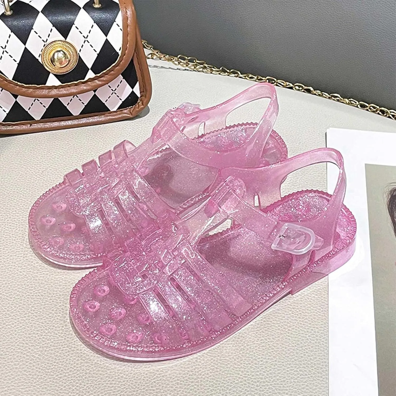 Children's Back Strap Water Sandal Summer Girls Sandals Jelly Cloth Flower Fashion Children Open Toe Beach Shoes