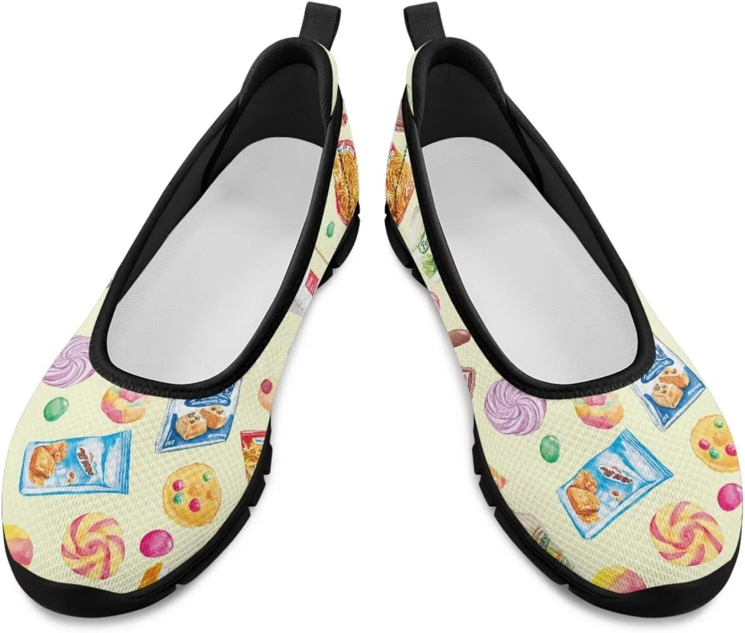 Coloranimal Loafers for Women Slip On Shoes Women Flats Shoes Travel Shoes Mesh Flats Comfortable Fashion Mesh Shoes Black Sole