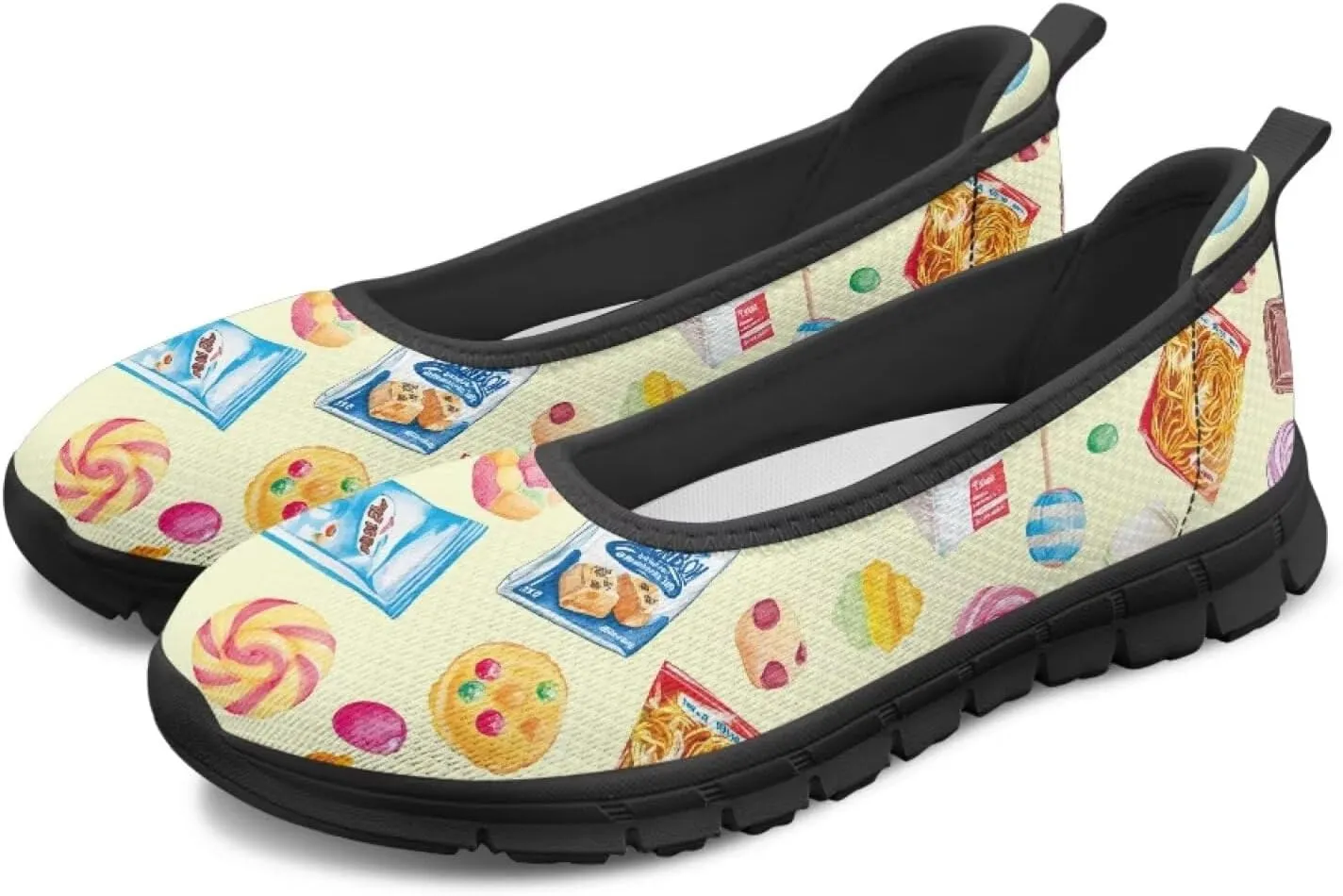 Coloranimal Loafers for Women Slip On Shoes Women Flats Shoes Travel Shoes Mesh Flats Comfortable Fashion Mesh Shoes Black Sole