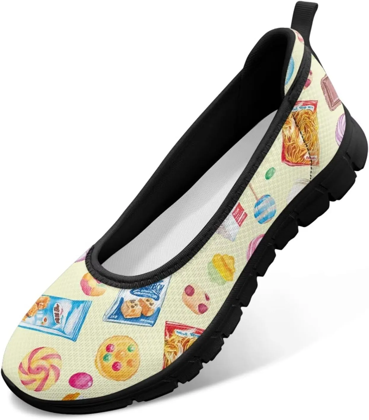 Coloranimal Loafers for Women Slip On Shoes Women Flats Shoes Travel Shoes Mesh Flats Comfortable Fashion Mesh Shoes Black Sole