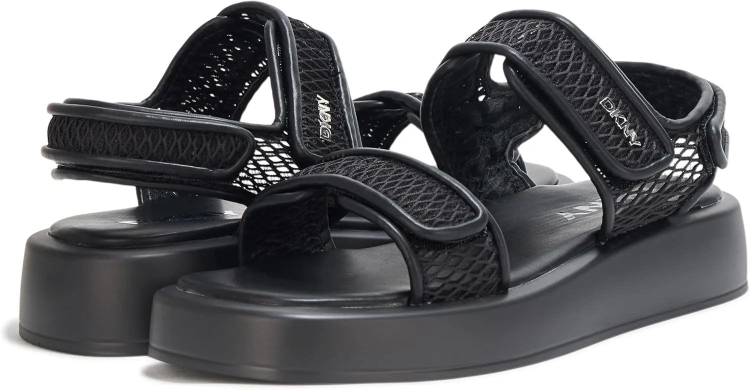 DKNY Women's Owyn Velcro Platform Sandal Flat