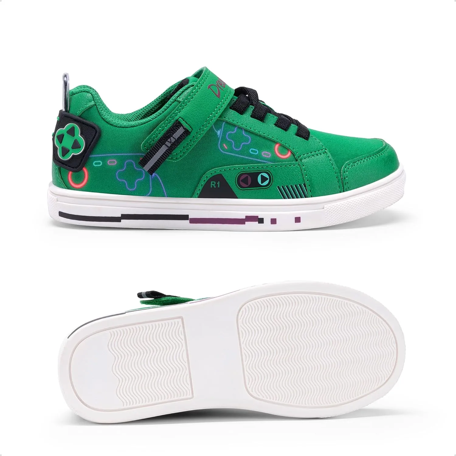 DREAM PAIRS Toddler Boys Sneakers Little Kids Shoes Playful Fun Cartoon Causal Walking Non-Slip Hook and Loop