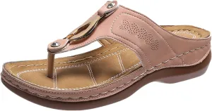 Eduavar Orthopedic Sandals for Women, Womens Sandals Retro Sandals Summer Beach Flip Flops Casual Peep Toe Sandals Slippers
