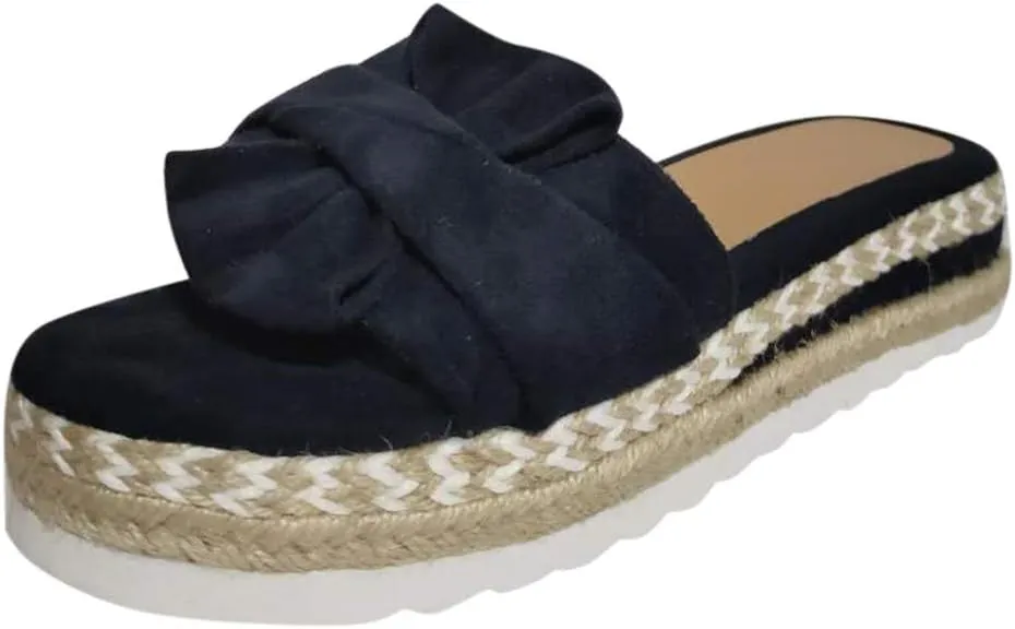 Eduavar Sandals for Women Dressy Summer, Sandals Women Dressy Breathable Open Toe Bow Sandals Women Weave Flat Beach Sandals