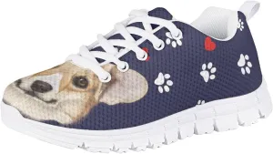 Funny Cat Dog Print Tennis Shoes for Girls and Boys Lightweight Mesh Casual Athletic Running Shoes