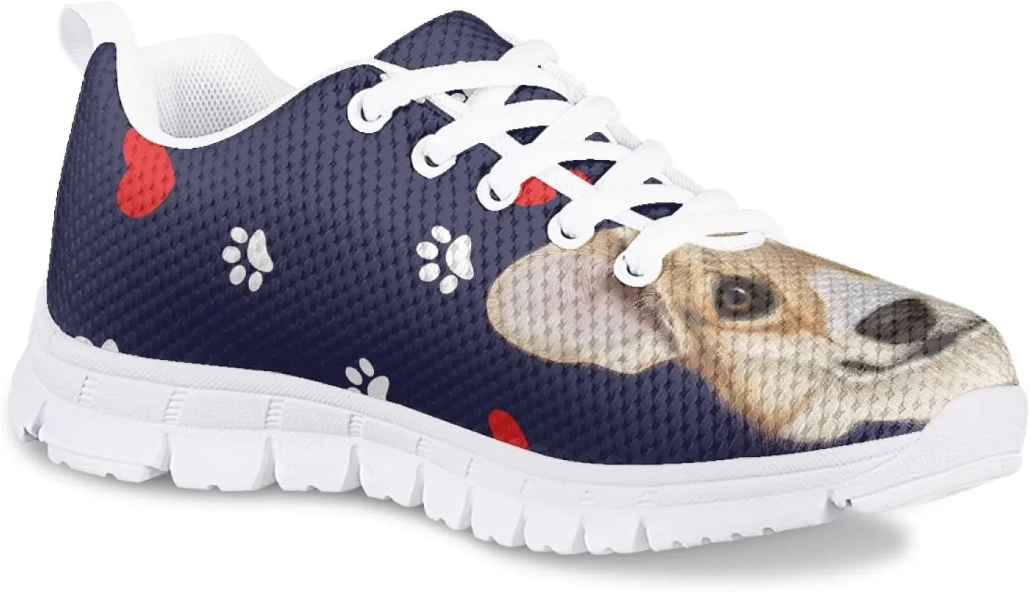 Funny Cat Dog Print Tennis Shoes for Girls and Boys Lightweight Mesh Casual Athletic Running Shoes