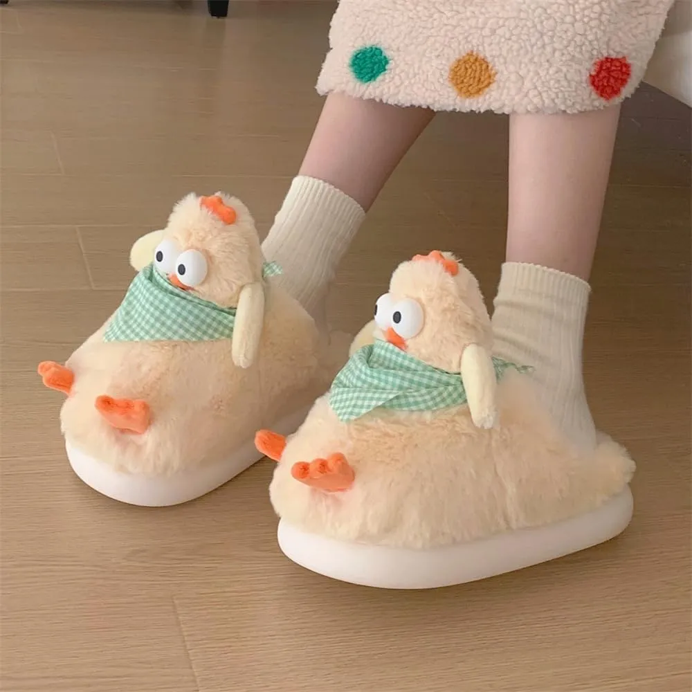 Funny Chicken Plush Slippers for Women Adults Cute Animal slippers