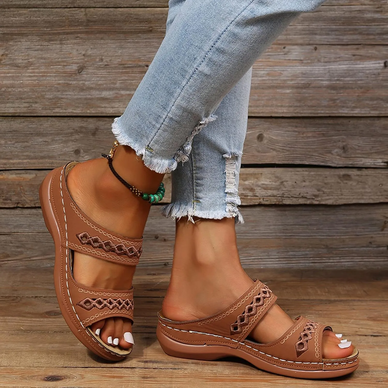 Generic Orthopedic Sandals for Women Arch Support Sandals Summer Casual Orthotic Sandals Flip Flops Comfortable Sandals