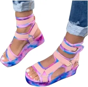 Gibobby Platform Sandals for Women,Women's Sandals Espadrille Wedge Platform Summer Ankle Strap Studded Open Toe Sandal