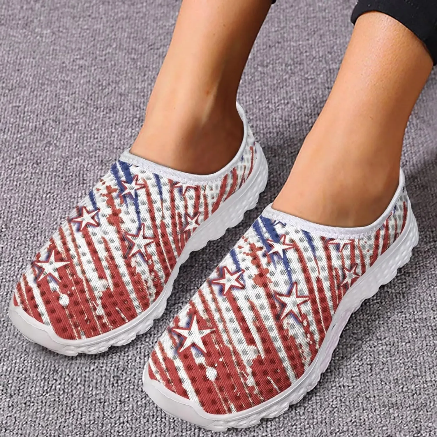 GIFTPUZZ Women's Athletic Walking Shoes Casual Mesh Comfort Work Sneakers