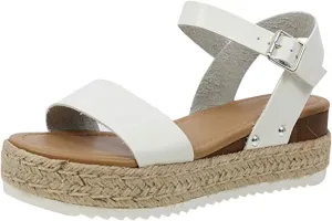 Gladiator Sandals for Women with Arch Support Casual Espadrilles Trim Flatform Wedge Sandals Beach Shoes