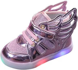 Glitter Light Up Sneaker for Toddler Baby Kids Girls Boys Cozy First Walking Slip On Sport Shoes Outdoor Flat Shoes