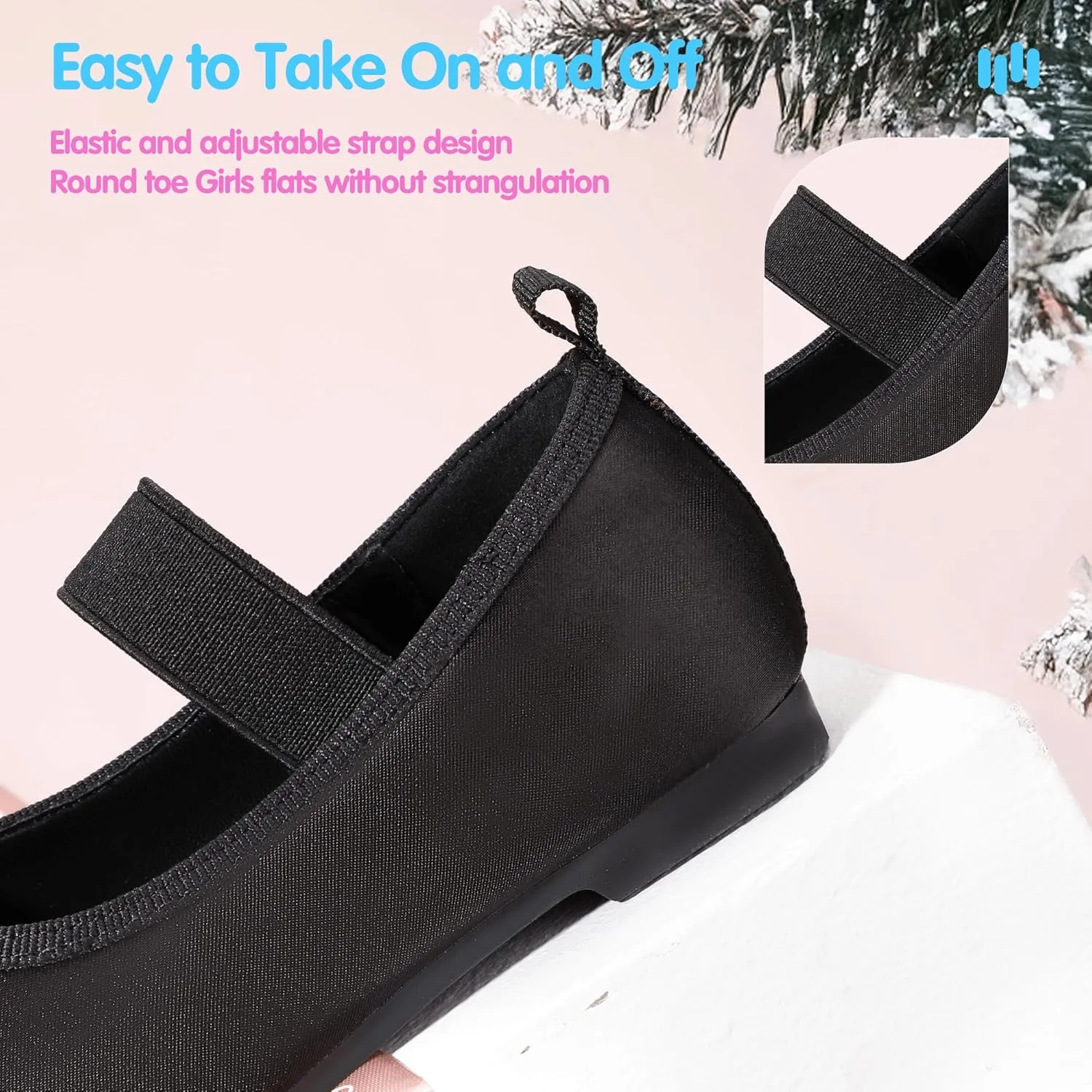 Hehainom Toddler Girls Dress Shoes Flower Girl Toddler Flats Wedding Church Party Bow Little Kids Mary Jane Shoes