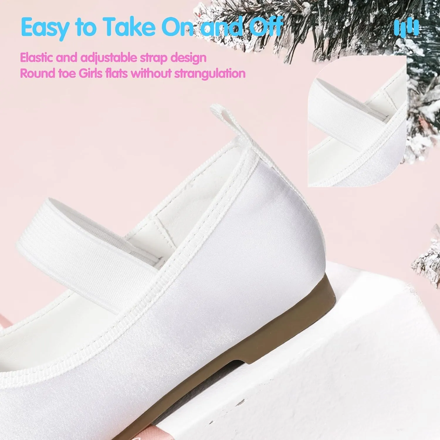 Hehainom Toddler Girls Dress Shoes Flower Girl Toddler Flats Wedding Church Party Bow Little Kids Mary Jane Shoes