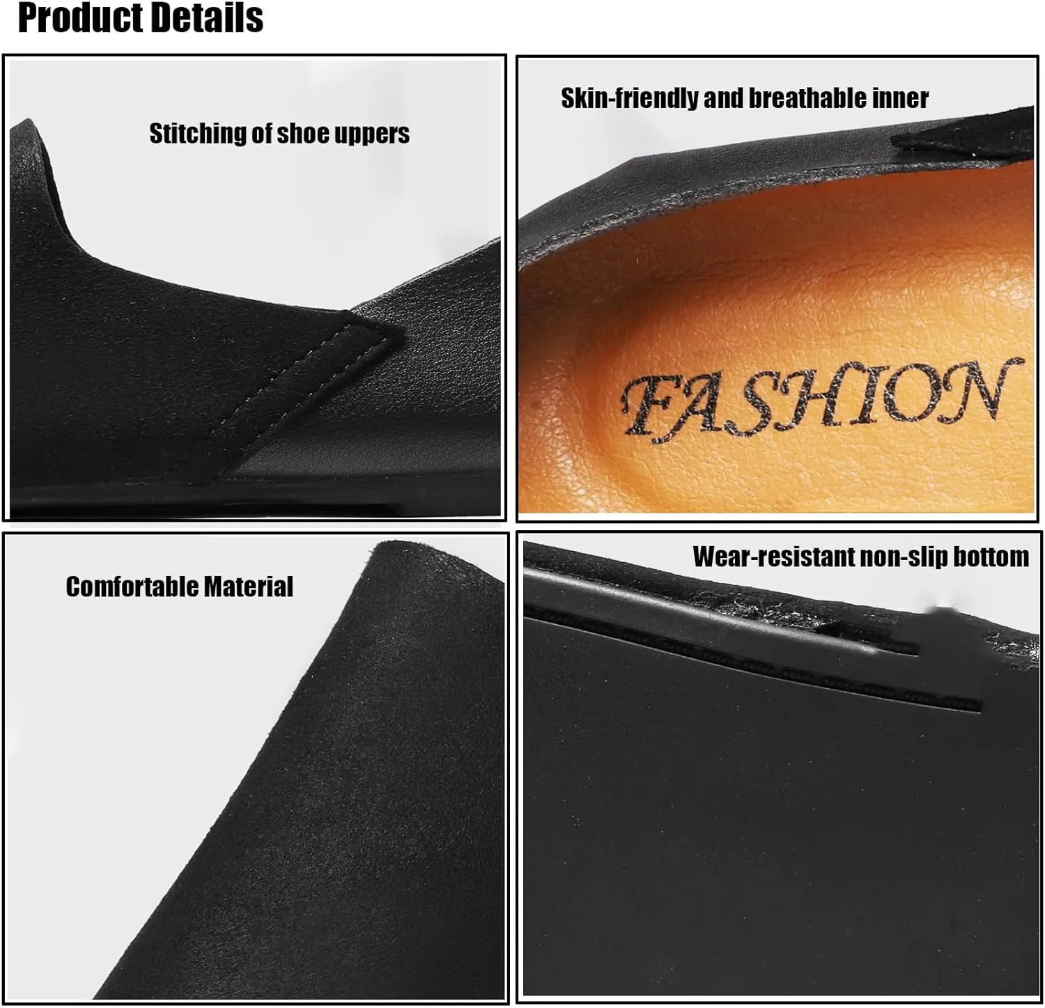 Helenbra Men's Soft Leather Slip On Flat Loafer,Fashion Closed Toe Handmade Stitching Extra Soft Comfort Walking Driving Shoes Casual Flats