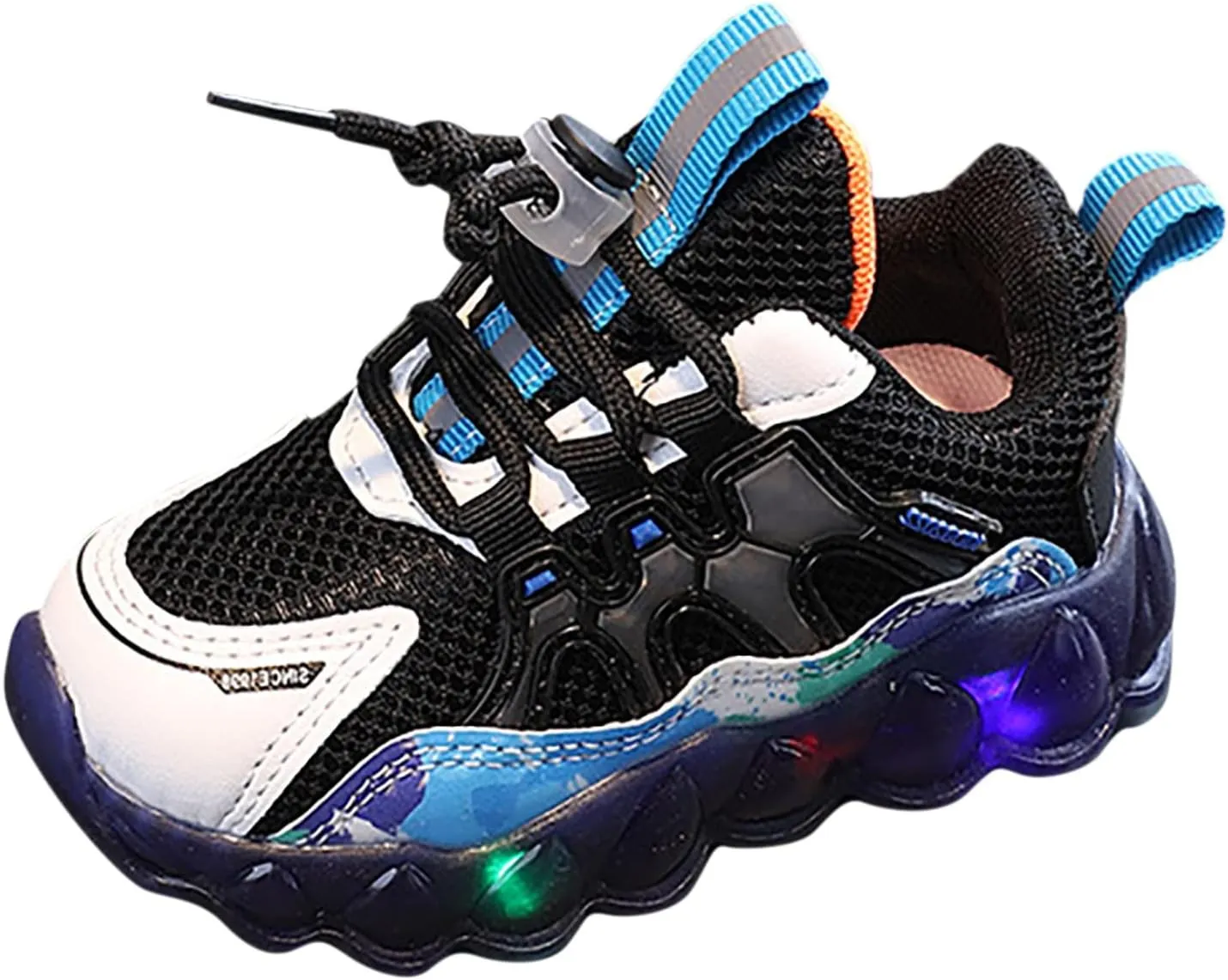 Kids Sneakers 1-6 Years Children Baby Girls Boys Sneakers Bling Led Light Fashion Lace Up Sport Shoes White Sneakers