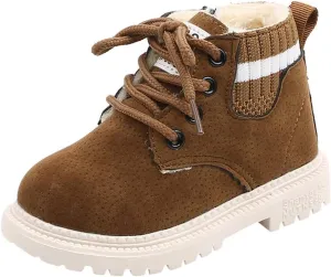 Kids Winter Boots Boys Girls Short Boots Kids Outdoor Waterproof Hiking Ankle Boots Soft Fuzzy Non-Slip Snow Boots