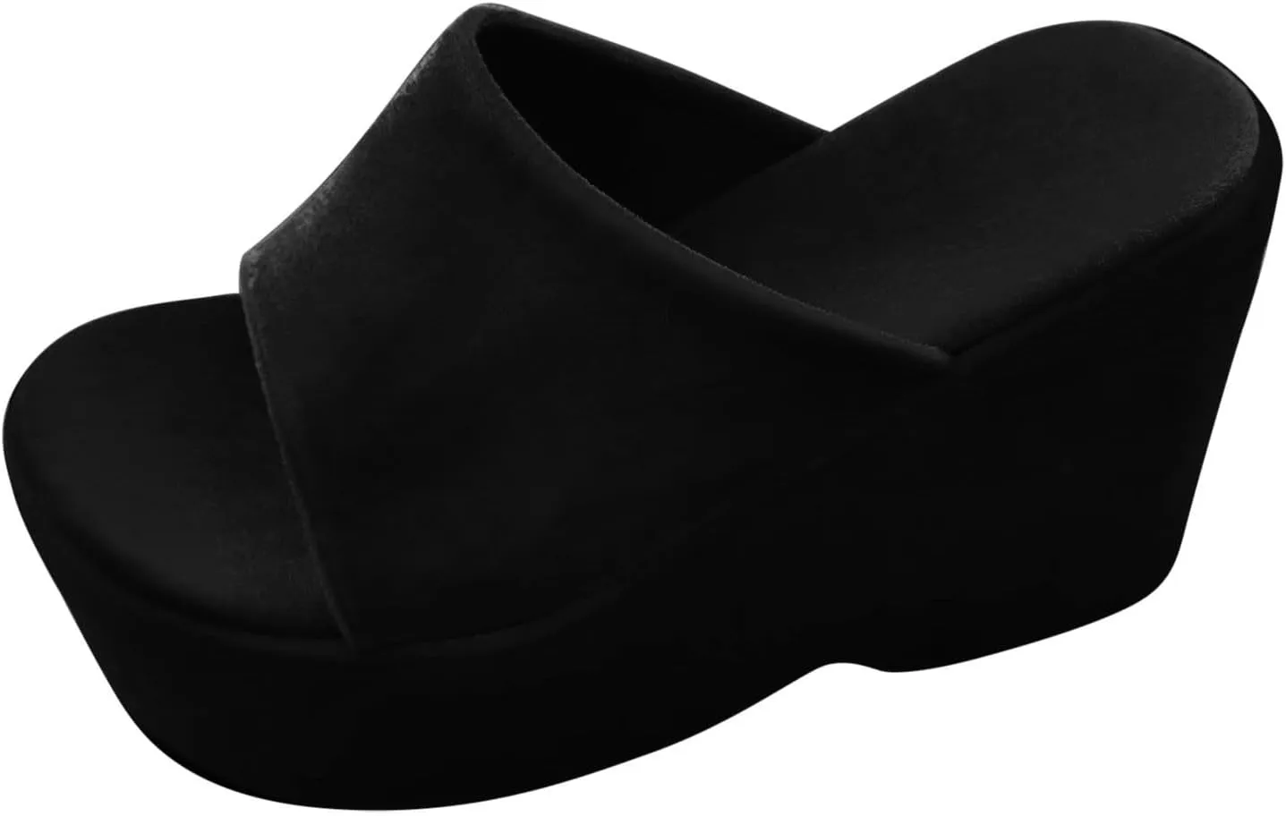Ladies Fashion Solid Color Leather Open Toe Square Head Flat Casual Slipper Women's Slides Sandals Women's Sandals