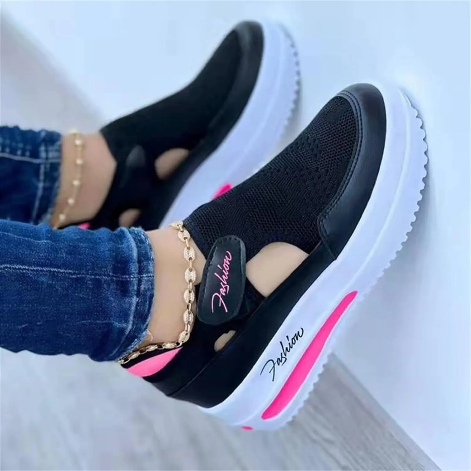 Ladmiple Sneakers For Women Slip On Wide Width Low Top Fashion Walking Canvas Shoes Dressy Casual Summer Flats Loafers