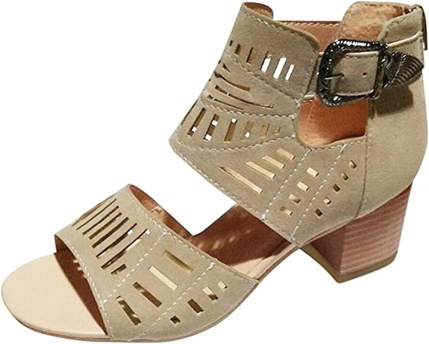 Ladmiple Summer Sandals for Women 2023 Comfy Platform Cutout Wedge Sandal Open Toe Ankle Strap High Heeled Wedges Shoes