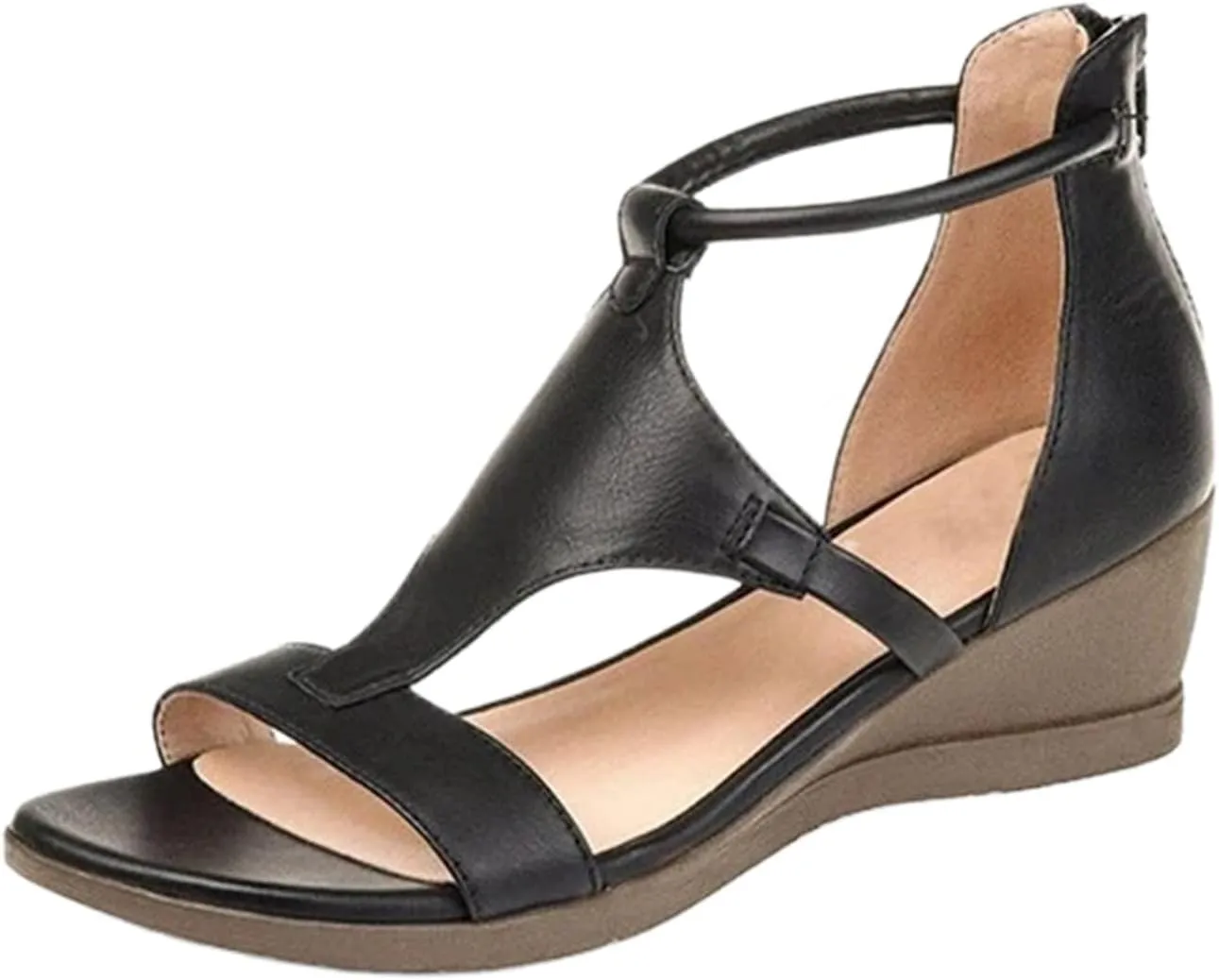 Ladmiple Summer Sandals for Women 2023 Platform Ankle Buckle Strap Wedge Sandals Open Toe Comfy Party High Heeled Shoes