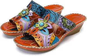 Ladmiple Summer Sandals for Women 2023,Womens Sandals Orthopedic Open Toe Sandals Retro Anti Slip Comfy Breathable Shoes