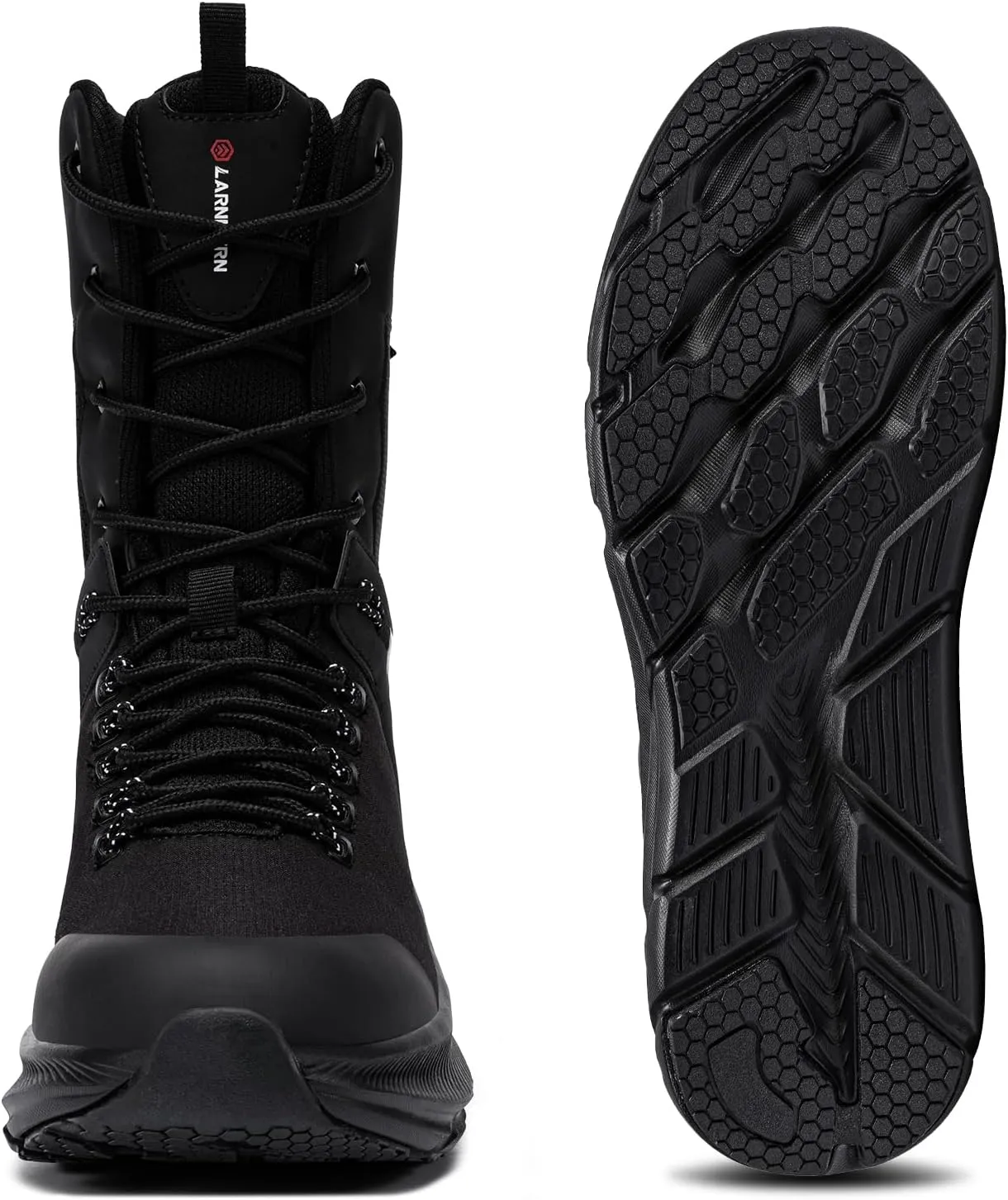 LARNMERN Non Slip Tactical Work Boots Men Military Hiking Boots Slip Resistant 8 Inches Indutrial Construction Sneakers Light and Comfy