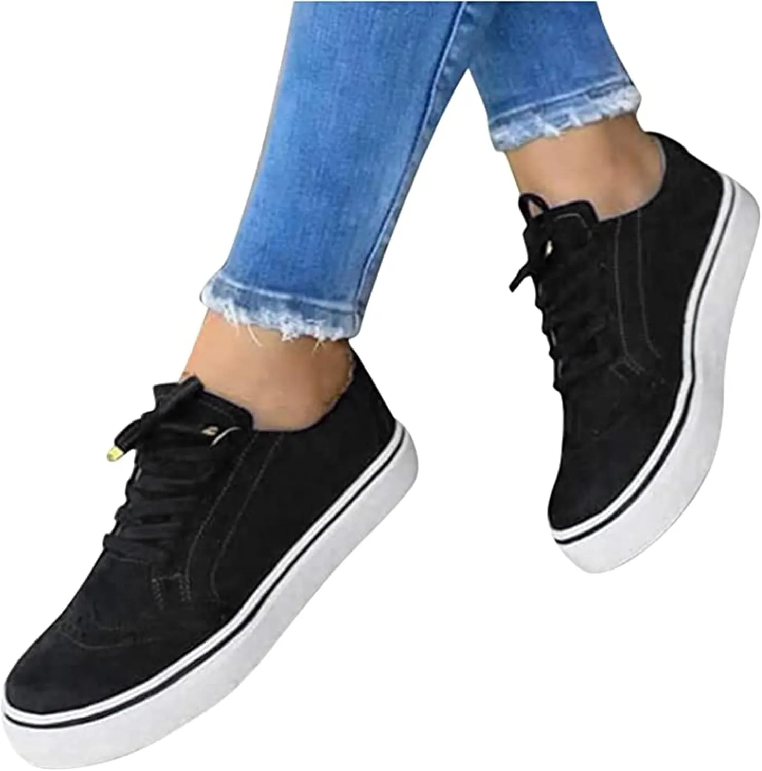 Lausiuoe Christmas Shoes For Women Flats Loafers Slip On Fashion Canvas Sneakers Casual Comfort Non-Slip Walking Shoes