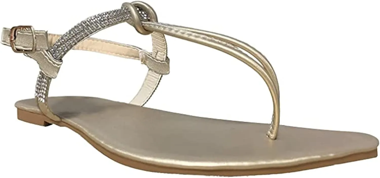 Lausiuoe Sandals for Women Dressy Summer,Womens Ankle Strap Casual Strappy Flat Sandals Gladiator Beach Sandals Thong Flip Flops