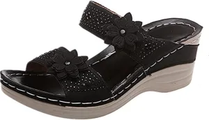 Lausiuoe Sandals Women Dressy Summer Flat Arch Support Fashion Orthotic Slides Athletic Slip On Orthopedic Slippers Flip Flop